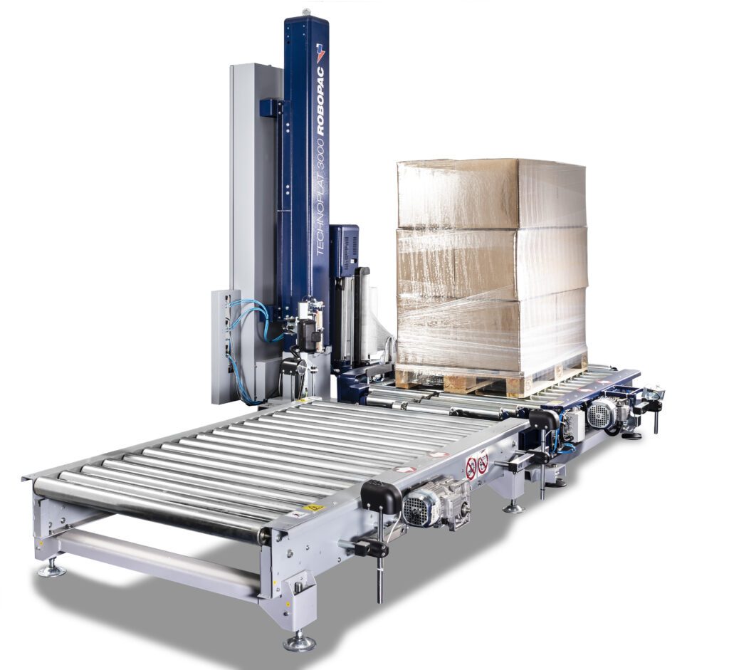 Technoplat 3000 with a wrapped pallet on the line