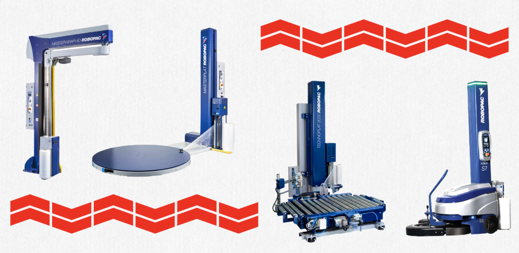 4 variations of Robopac machine pallet wrappers